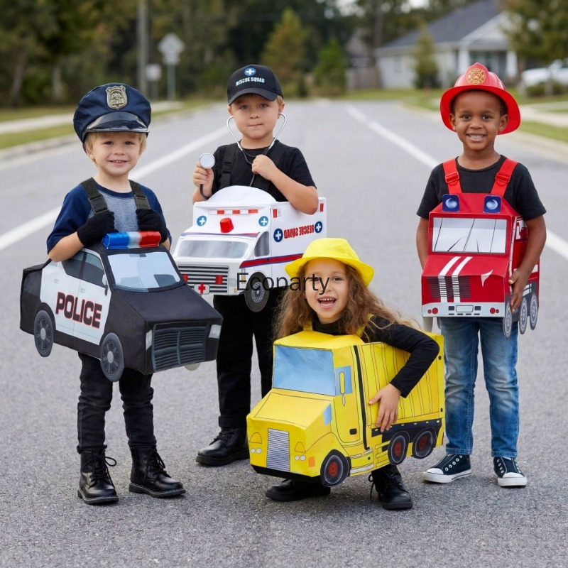 Cosplay Fire Prop - Kostum Ambulans Pemadam Kebakaran Lucu untuk