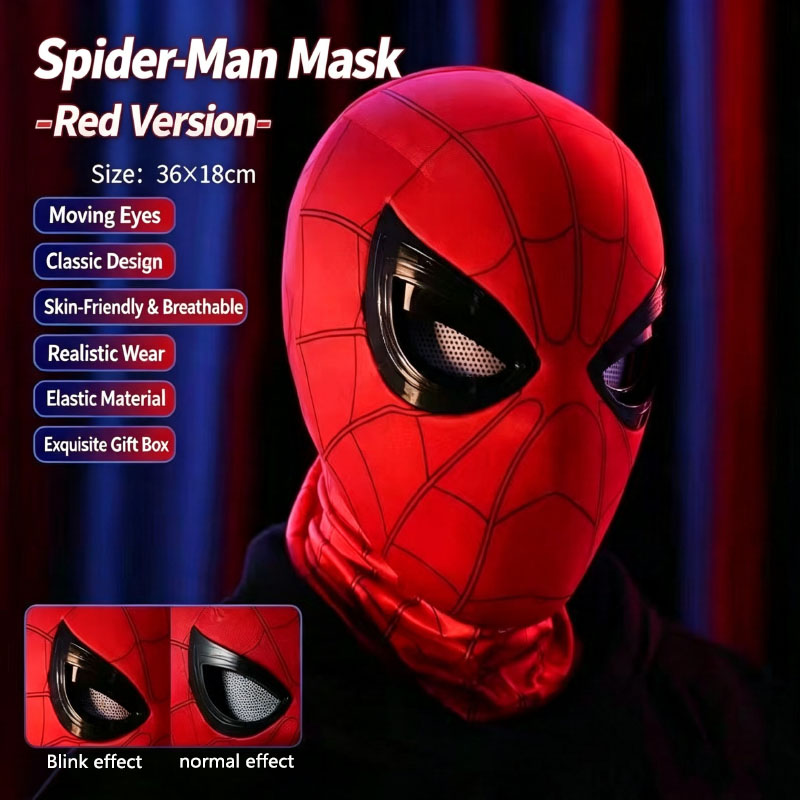 Cosplay Prop Display - Topeng Spider-Man Dengan Mata Yang Dapat