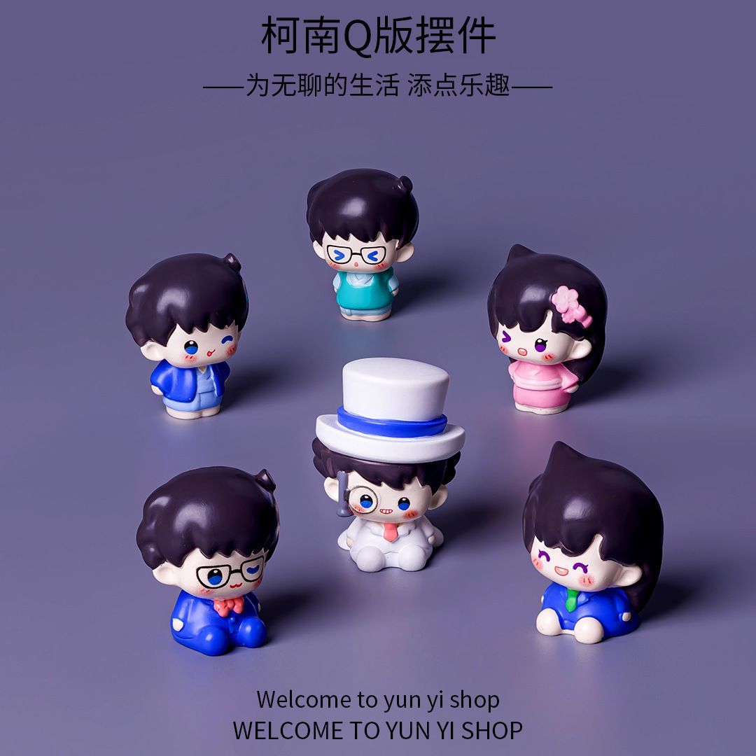 Cosplay Prop Display - Figur Mini Resin Detektif Conan, Ornamen